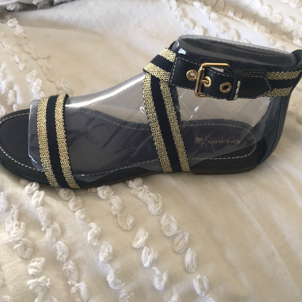 Brand New blue and gold Sperry Sandals!